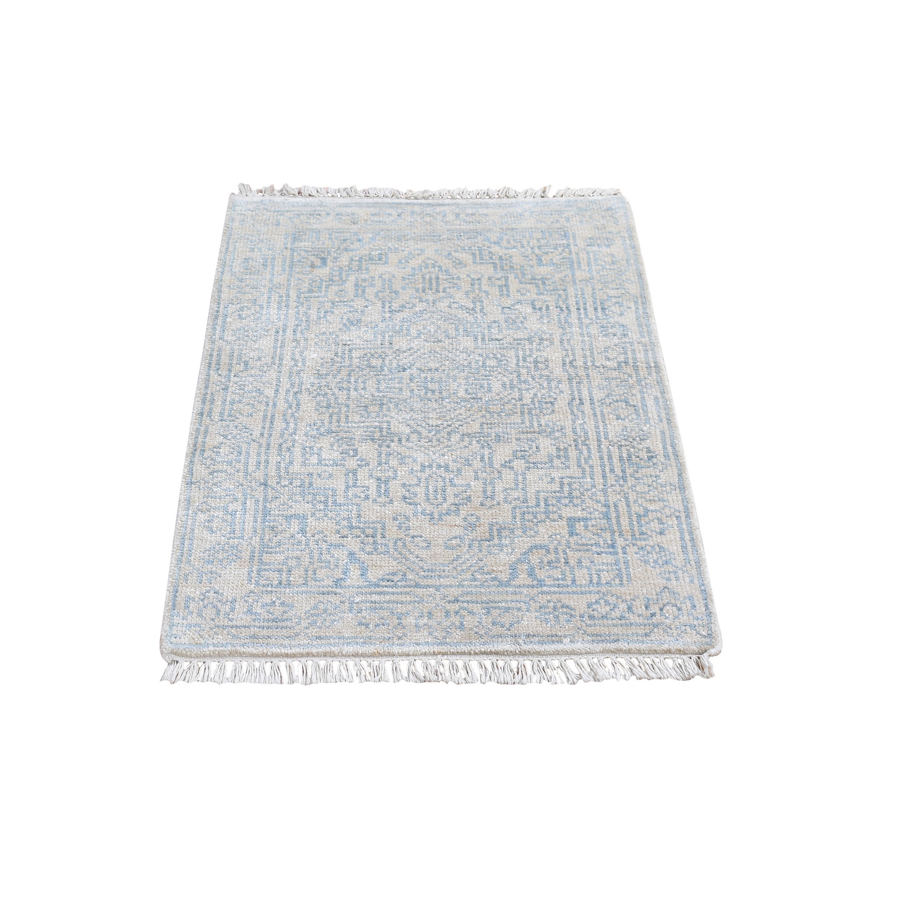 Transitional Silk Hand-Knotted Area Rug 2'1